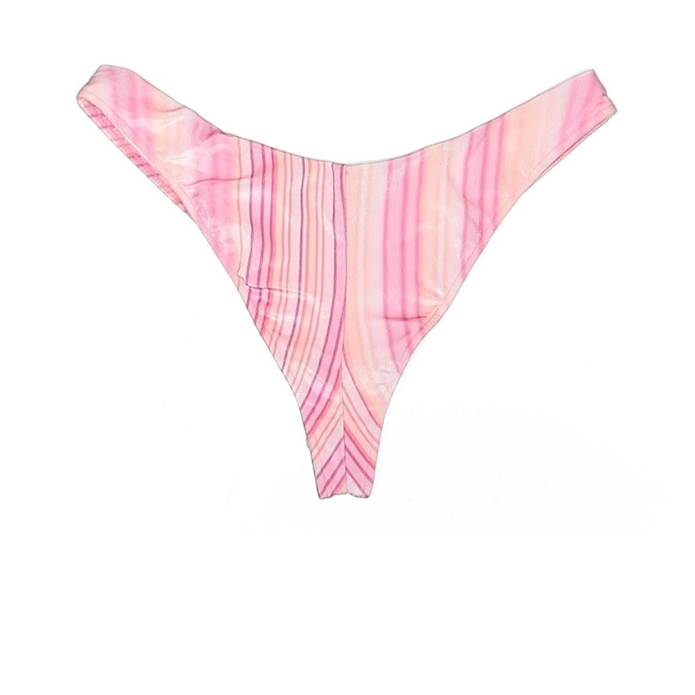 Frankies Bikinis Katarina Velvet Bikini Bottoms Solar Stripe Pink Cheeky XL NWT - Picture 3 of 7